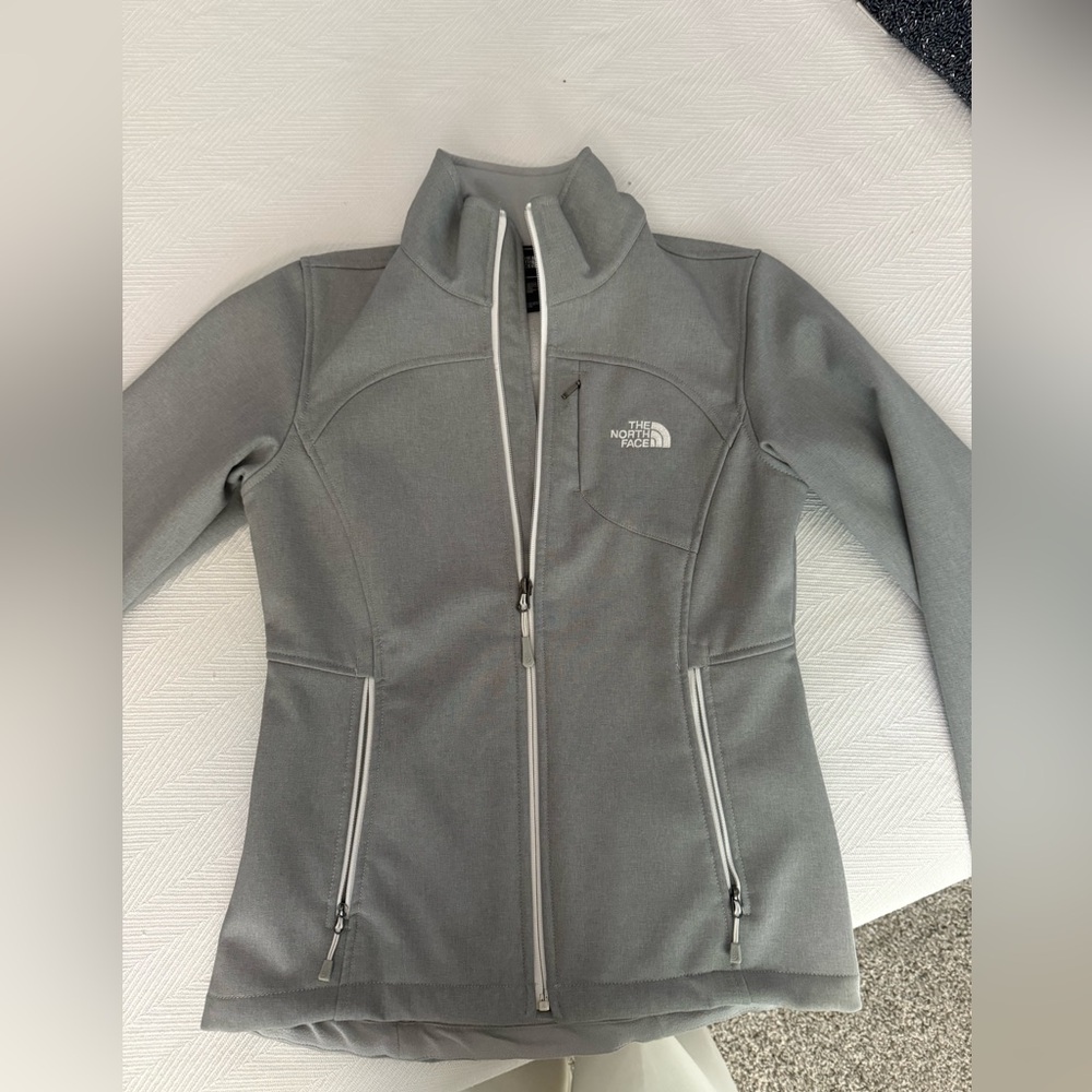 THE NORTH FACE Windwall Fleece Lined gray never stop exploring Jacket WOMEN S/P